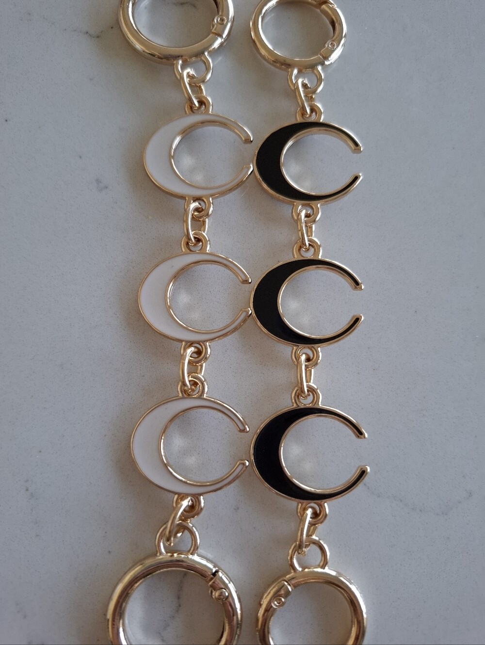 Coach Monogram C style Purse Charm/extender, Duo In Gold